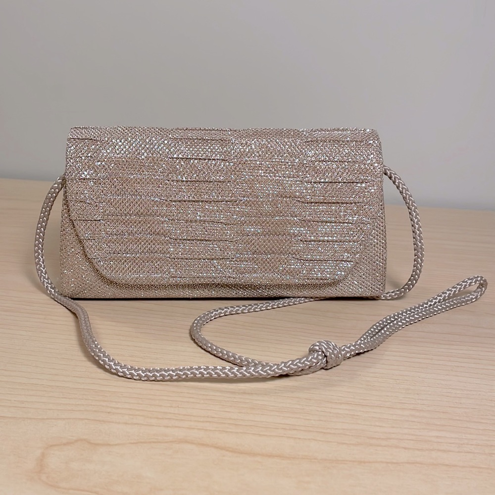Taupe sparkle evening bag